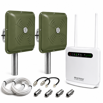 4G LTE комплект для військових World Vision 4G CONNECT Standard + 2 антени ENERGY MIMO 2&times;15 дБ зелені 6891 фото