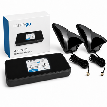 Автомобільний комплект Inseego MiFi M2100 з двома антенами Shark TS9. Wi-Fi 6, 5G/4G LTE, до 30 пристроїв і автономна робота. 6901 фото