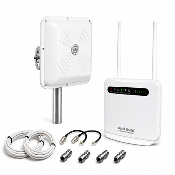 Комплект в село 4G Wi-Fi роутер World Vision 4G CONNECT STANDARD + антена Energy MIMO 2&times;15 dBi біла 6906 фото