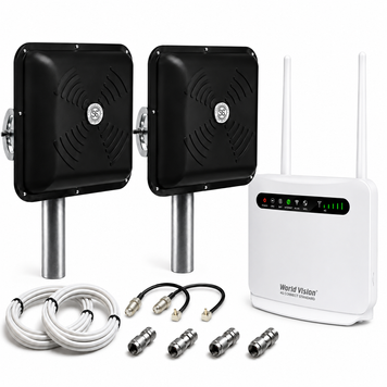 Комплект мобільного 4G LTE інтернету в село World Vision 4G CONNECT Standard + 2 чорні антени ENERGY MIMO 2&times;15 дБ 6892 фото