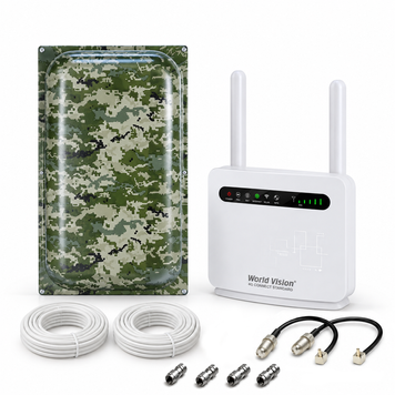 4G интернет комплект WiFi роутер World Vision 4G CONNECT Standard + антенна Милитари Maxi MIMO 22 Дб 6691 фото